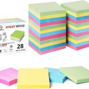 Sticky Notes 3x3 Inches Bulk 28 Pack 2800 Sheets Colored Self-Stick Pads